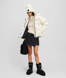 KARL LAGERFELD  JEANS KLJ PEARLIZED PUFFER | OFF WHITE