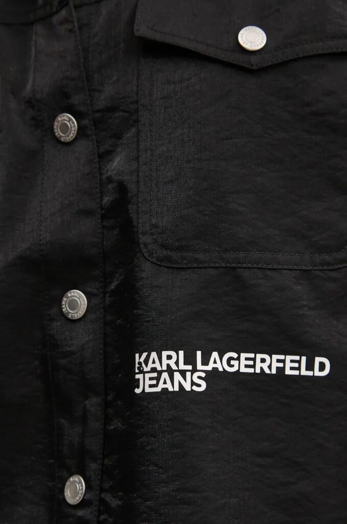 KARL LAGERFELD  JEANS KLJ BOXY IRIDESCENT SHIRT | BLACK