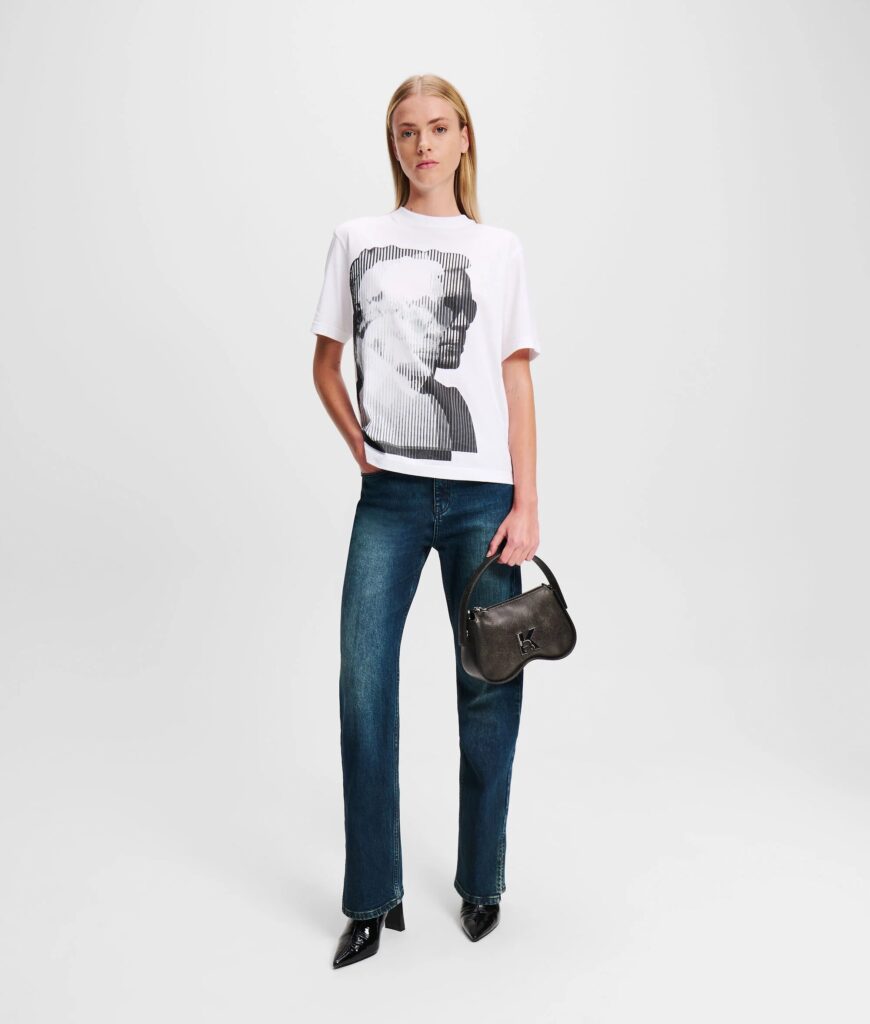 KARL LAGERFELD  JEANS KLJ REGULAR SSLV KARL TEE | WHITE