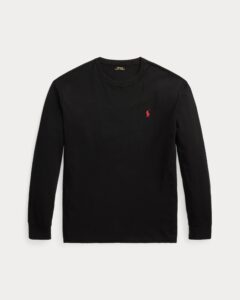 POLO RALPH LAUREN LSCNCLSM5-LONG SLEEVE-T-SHIRT | BLACK