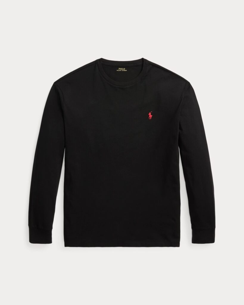 POLO RALPH LAUREN LSCNCLSM5-LONG SLEEVE-T-SHIRT | BLACK