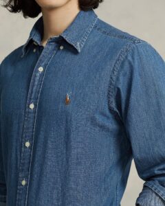 POLO RALPH LAUREN CUBDPPCS-LONG SLEEVE-SPORT SHIRT | DENIM