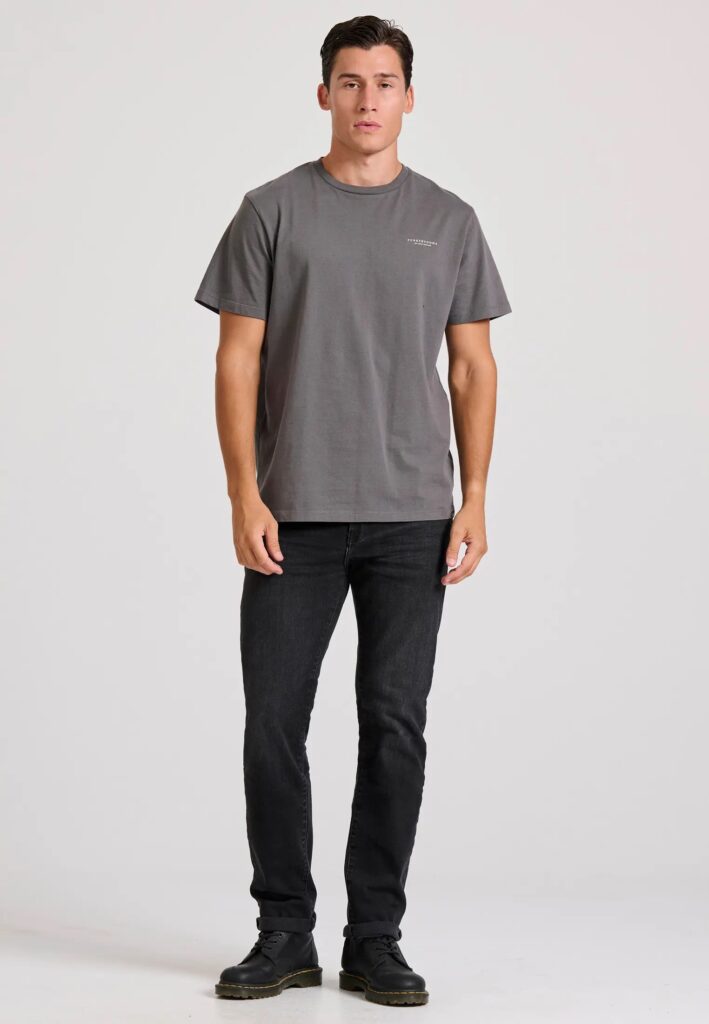 FUNKY BUDDHA ΑΝΔΡΙΚΉ ΜΠΛΟΎΖΑ ΚΟΝΤΌ ΜΑΝΊΚΙ BASIC | DARK GREY