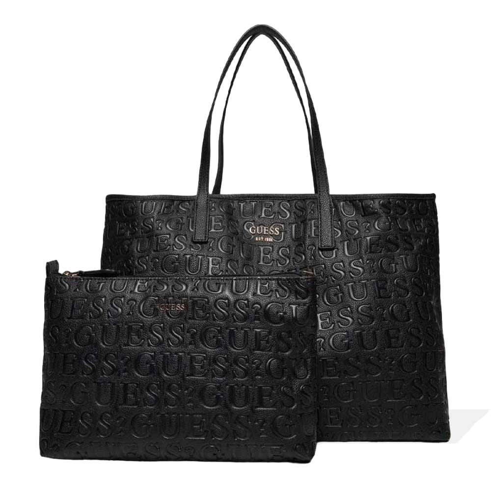 GUESS SILVANA 2 COMPARTMENT TOTE ΤΣΑΝΤΑ ΓΥΝΑΙΚΕΙΟ | BLACK