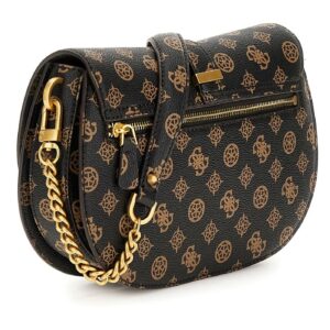 GUESS KUBA TRI CMPT FLAP SHLDR BAG ΤΣΑΝΤΑ ΓΥΝΑΙΚΕΙΟ | BROWN