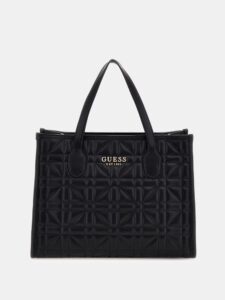 GUESS SILVANA 2 COMPARTMENT TOTE ΤΣΑΝΤΑ ΓΥΝΑΙΚΕΙΟ | BLACK