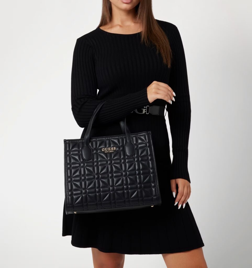 GUESS SILVANA 2 COMPARTMENT TOTE ΤΣΑΝΤΑ ΓΥΝΑΙΚΕΙΟ | BLACK