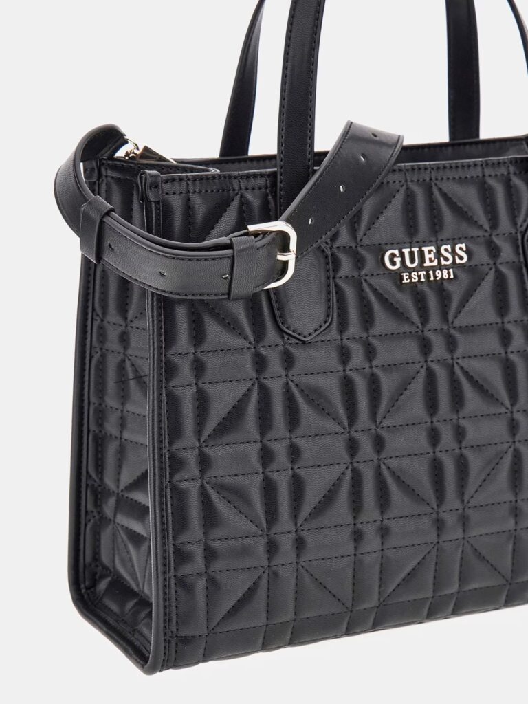 GUESS SILVANA 2 COMPARTMENT TOTE ΤΣΑΝΤΑ ΓΥΝΑΙΚΕΙΟ | BLACK