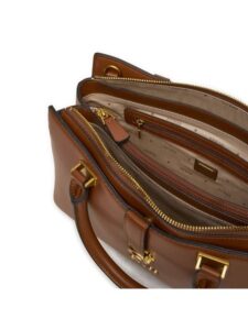 GUESS KUBA TRI COMPARTMENT SATCHEL ΤΣΑΝΤΑ ΓΥΝΑΙΚΕΙΟ | CAMEL