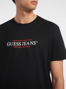 GUESS JEANS GJ SS CN REG AMERICA-ΜΠΛΟΥΖΑ ΑΝΔΡΙΚΗ | BLACK