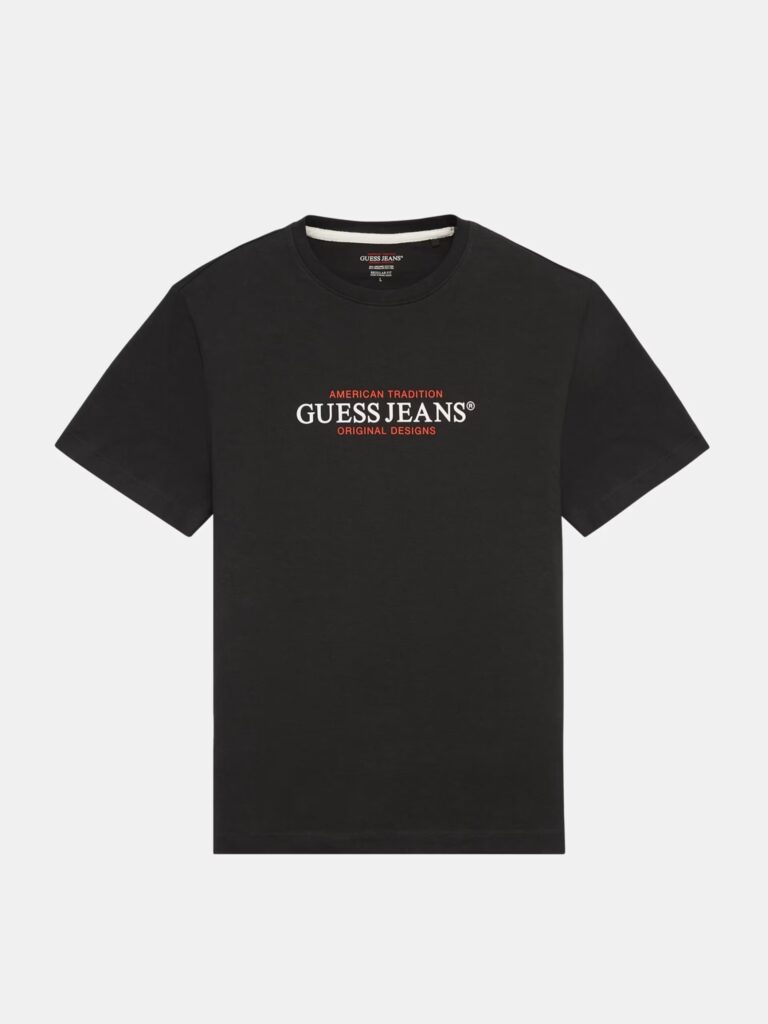 GUESS JEANS GJ SS CN REG AMERICA-ΜΠΛΟΥΖΑ ΑΝΔΡΙΚΗ | BLACK