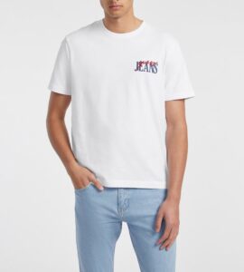 GUESS JEANS GJ SS CN REG LOGO TEE ΜΠΛΟΥΖΑ ΑΝΔΡΙΚΟ | WHITE