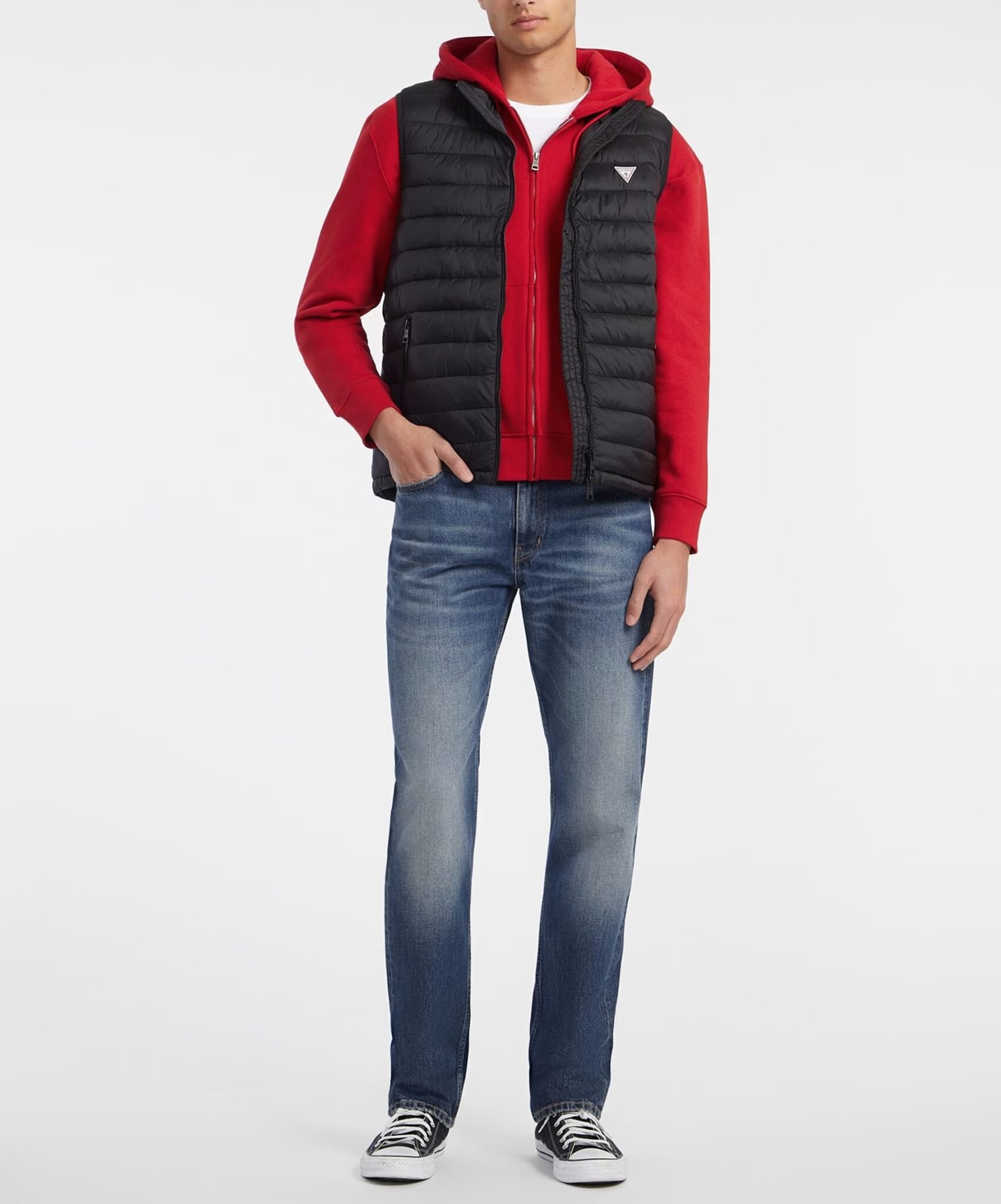 GUESS JEANS GJ HOODED PUFFER VEST ΓΙΛΕΚΟ ΑΝΔΡΙΚΟ | LIGHT OLIVE