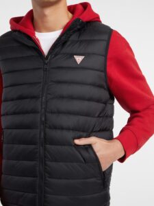 GUESS JEANS GJ HOODED PUFFER VEST ΓΙΛΕΚΟ ΑΝΔΡΙΚΟ | BLACK