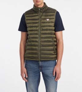 GUESS JEANS GJ HOODED PUFFER VEST ΓΙΛΕΚΟ ΑΝΔΡΙΚΟ | LIGHT OLIVE