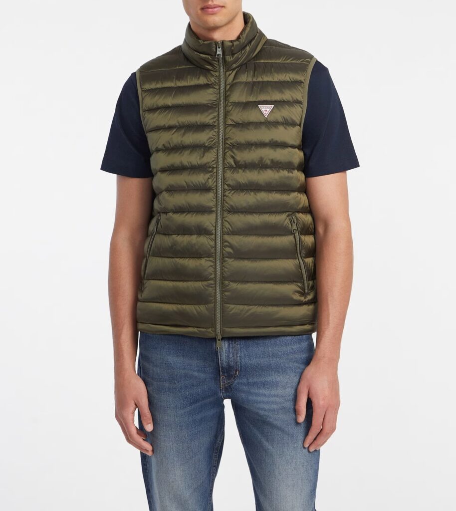 GUESS JEANS GJ HOODED PUFFER VEST ΓΙΛΕΚΟ ΑΝΔΡΙΚΟ | LIGHT OLIVE