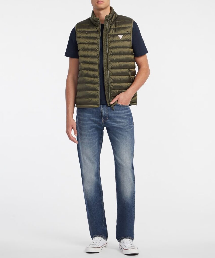 GUESS JEANS GJ HOODED PUFFER VEST ΓΙΛΕΚΟ ΑΝΔΡΙΚΟ | LIGHT OLIVE