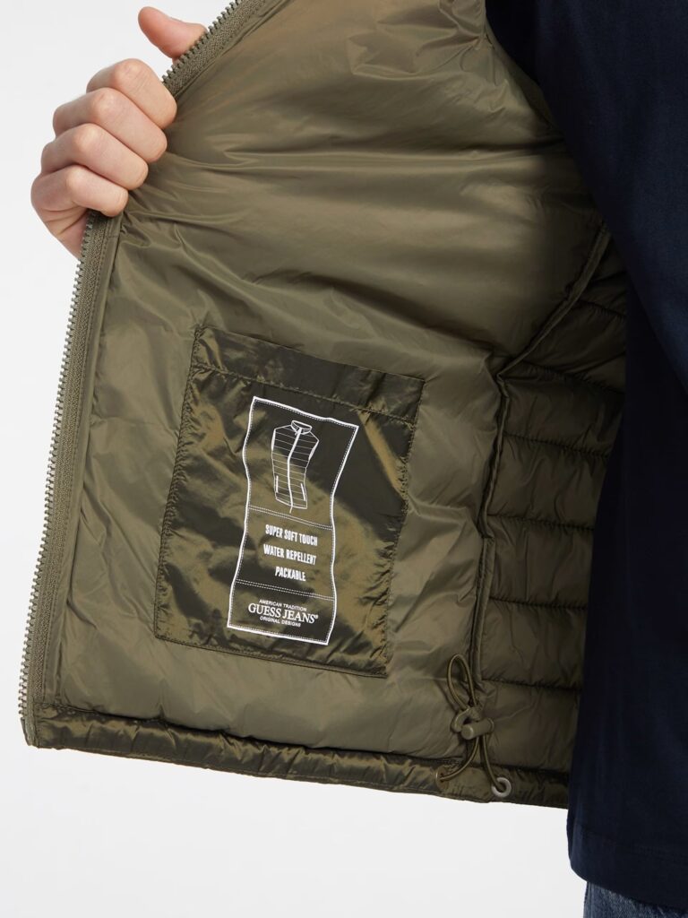 GUESS JEANS GJ HOODED PUFFER VEST ΓΙΛΕΚΟ ΑΝΔΡΙΚΟ | LIGHT OLIVE