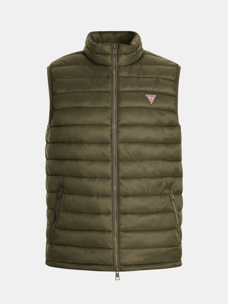 GUESS JEANS GJ HOODED PUFFER VEST ΓΙΛΕΚΟ ΑΝΔΡΙΚΟ | LIGHT OLIVE