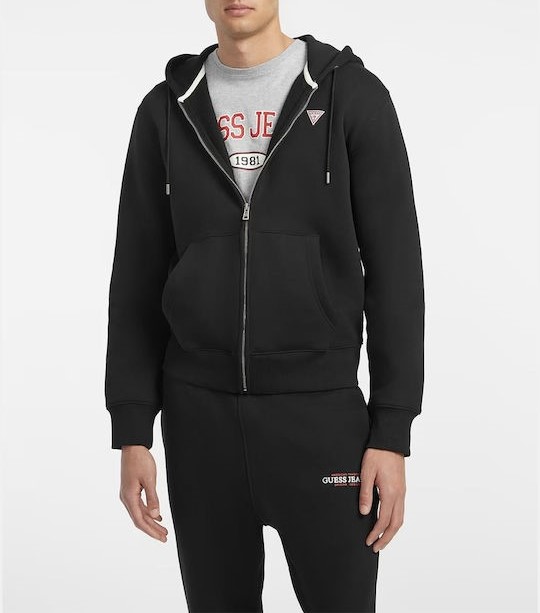 GUESS JEANS GJ HOOD REG AMERICA-ΦΟΥΤΕΡ ΑΝΔΡΙΚΟ | BLACK