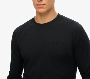 SUPERDRY ESSENTIAL LOGO LONG SLEEVE TOP | BLACK