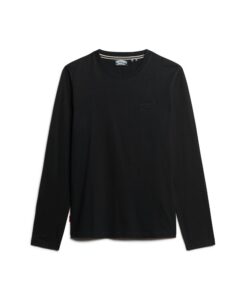 SUPERDRY ESSENTIAL LOGO LONG SLEEVE TOP | BLACK