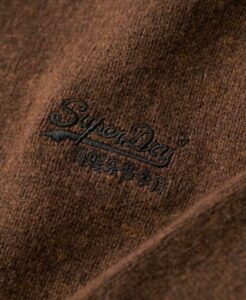 SUPERDRY OVIN ESSENTIAL EMB KNIT HALF ZIP ΠΛΕΚΤΟ ΑΝΔΡΙΚΟ | BROWN