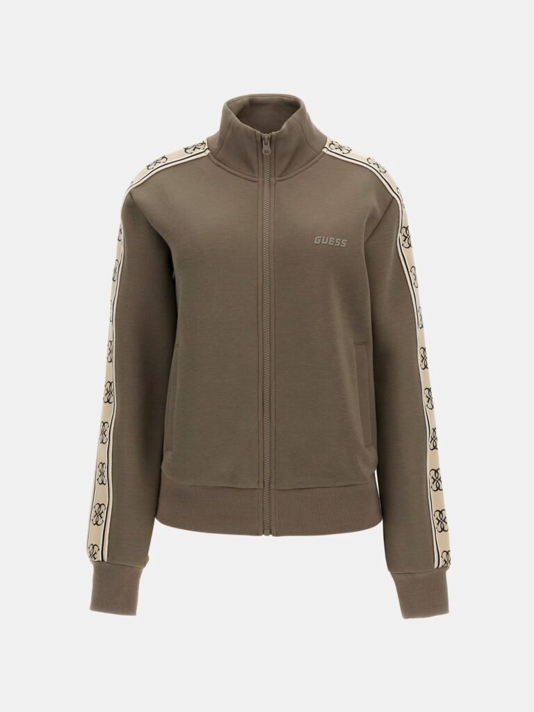 GUESS ATH BRITNEY FULL ZIP SWEATSHIRT PUNTO MILANO 300 | BROWN