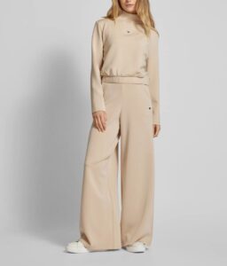 GUESS ATH OLYMPE WIDE LEG PANTS ΠΑΝΤΕΛΟΝΙ ΓΥΝΑΙΚΕΙΟ | DARK BEIGE