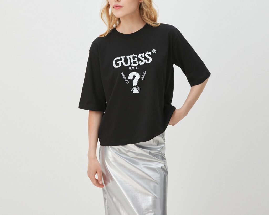 GUESS ATH AURLIE BOXY TEE ΜΠΛΟΥΖΑ ΓΥΝΑΙΚΕΙΟ | BLACK