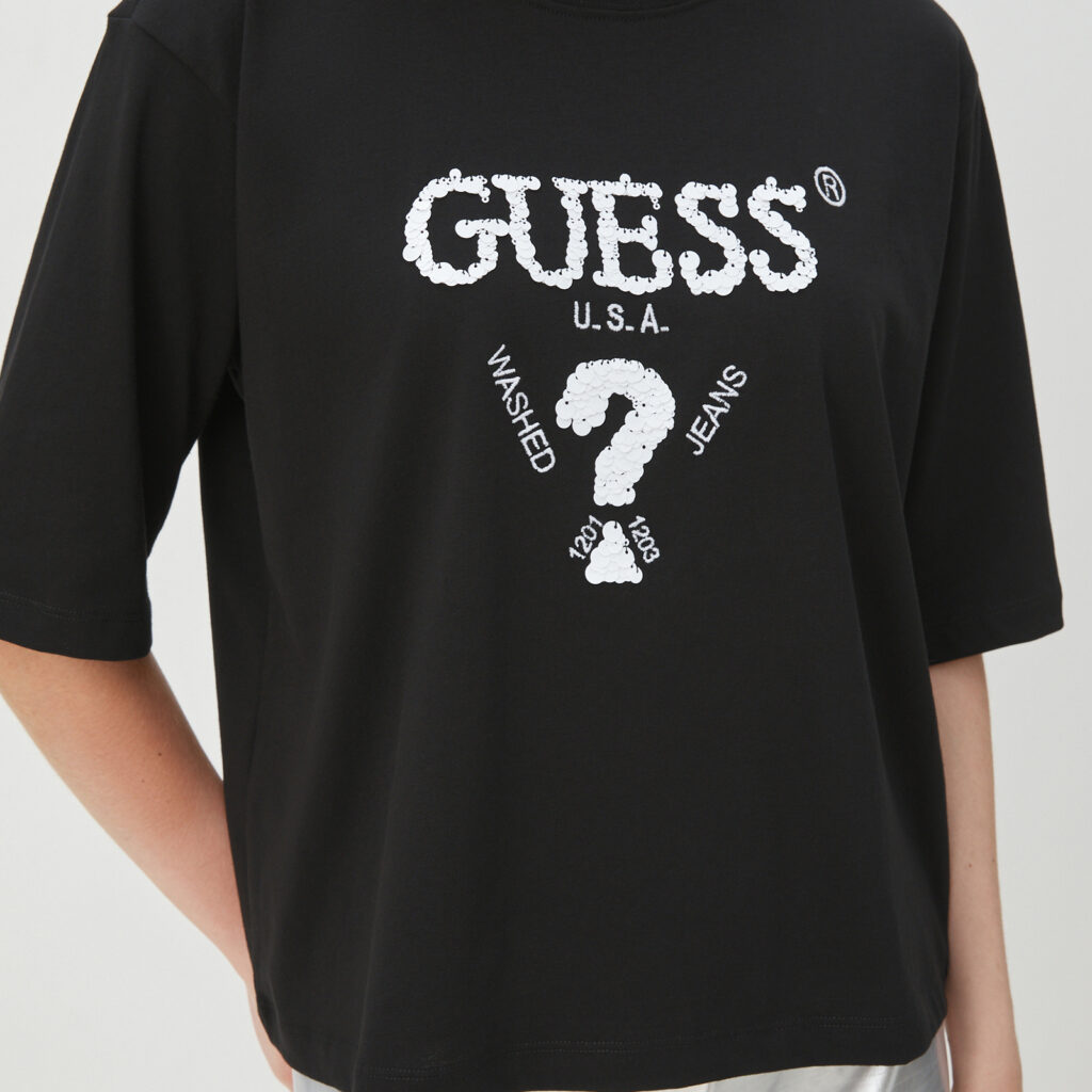 GUESS ATH AURLIE BOXY TEE ΜΠΛΟΥΖΑ ΓΥΝΑΙΚΕΙΟ | BLACK