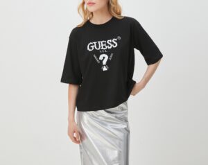 GUESS ATH AURLIE BOXY TEE ΜΠΛΟΥΖΑ ΓΥΝΑΙΚΕΙΟ | BLACK