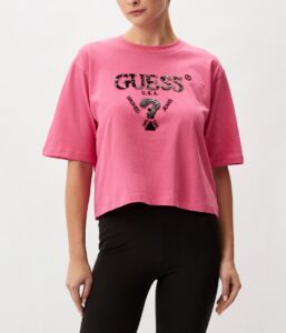 GUESS ATH AURLIE BOXY TEE ΜΠΛΟΥΖΑ ΓΥΝΑΙΚΕΙΟ | BLACK