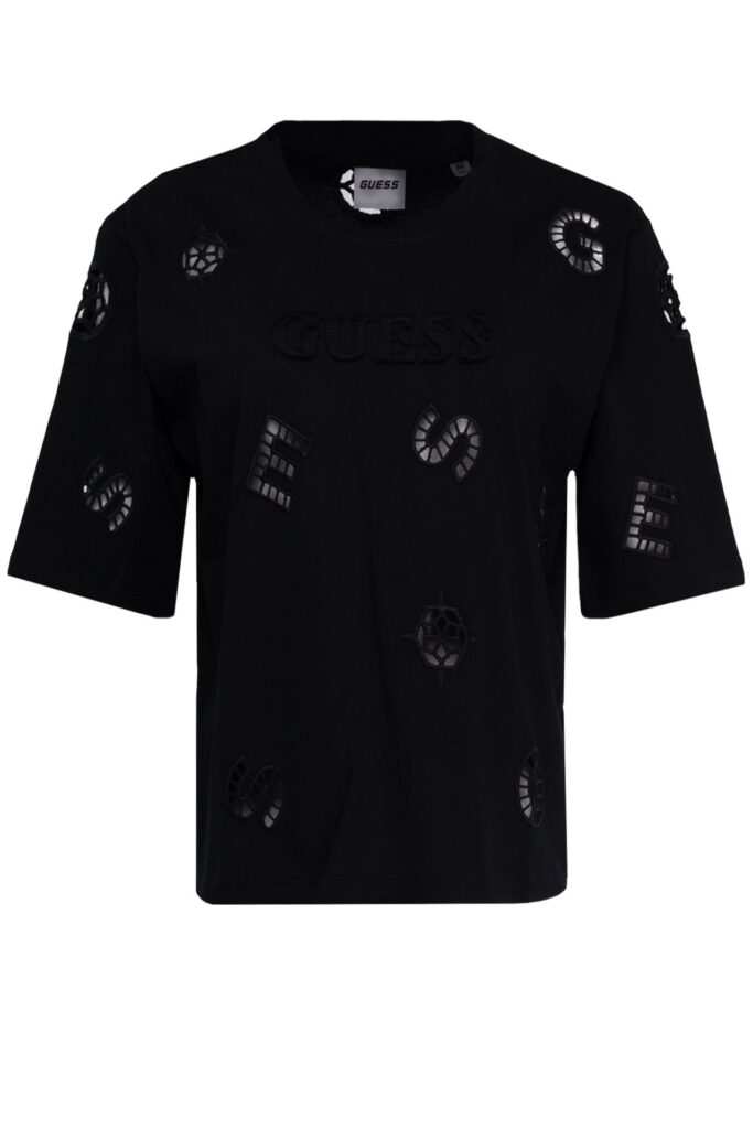 GUESS ATH PEONY BOXY TEE ΜΠΛΟΥΖΑ ΓΥΝΑΙΚΕΙΟ | BLACK