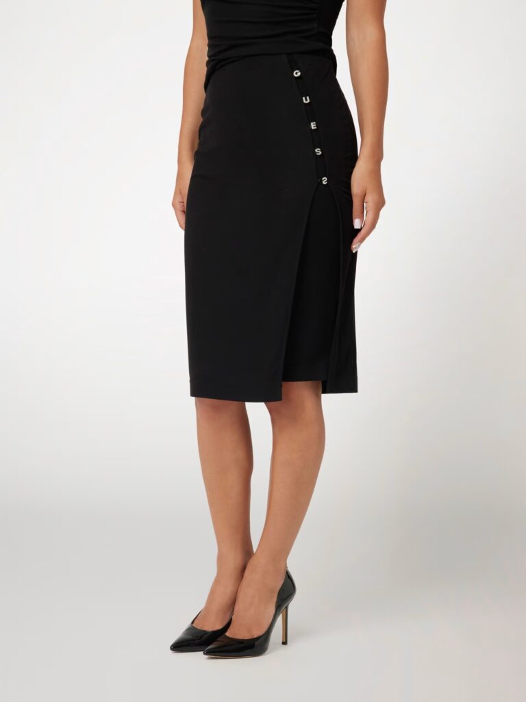 GUESS MIDI ELIS SKIRT ΦΟΥΣΤΑ ΓΥΝΑΙΚΕΙΟ | BLACK