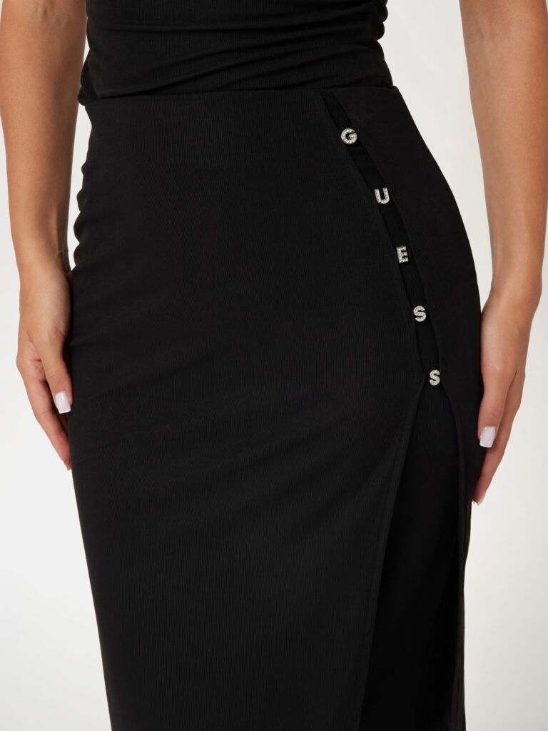 GUESS MIDI ELIS SKIRT ΦΟΥΣΤΑ ΓΥΝΑΙΚΕΙΟ | BLACK