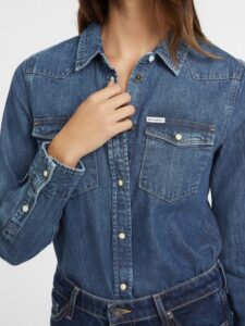 GUESS JEANS GJ SLIM LS DENIM SHIRT INDIGO ΠΟΥΚΑΜΙΣΟ ΓΥΝΑΙΚΕΙΟ | BLUE