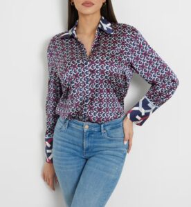 GUESS LS ALEXANDRA SHIRT ΠΟΥΚΑΜΙΣΟ ΓΥΝΑΙΚΕΙΟ | DARK BLUE