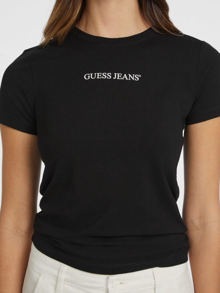 GUESS JEANS SS CN SLIM LOGO P ΜΠΛΟΥΖΑ ΓΥΝΑΙΚΕΙΟ | BLACK