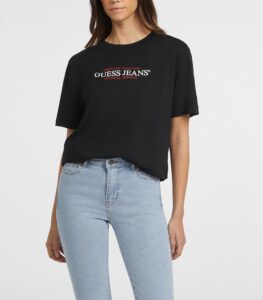 GUESS JEANS GJ SS CN OS ICONIC T-SHIRT ΜΠΛΟΥΖΑ ΓΥΝΑΙΚΕΙΑ | BLACK