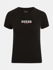 GUESS JEANS GJ SS CN SLIM RIB EMB TEE ΜΠΛΟΥΖΑ ΓΥΝΑΙΚΕΙΟ | BLACK