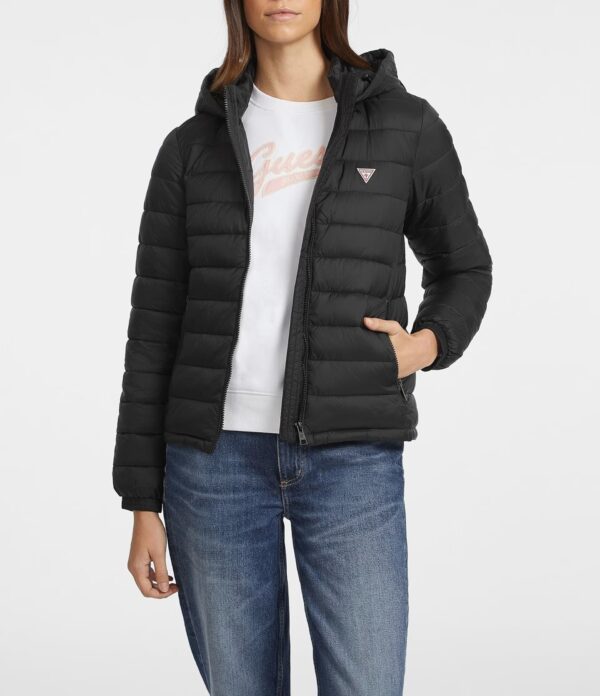 GUESS JEANS GJ HOODED PUFFER ΜΠΟΥΦΑΝ ΓΥΝΑΙΚΕΙΟ | BLACK