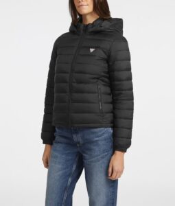 GUESS JEANS GJ HOODED PUFFER ΜΠΟΥΦΑΝ ΓΥΝΑΙΚΕΙΟ | BLACK