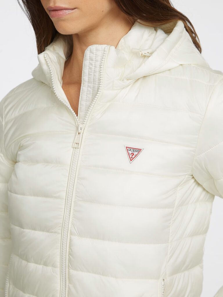 GUESS JEANS GJ HOODED PUFFER ΜΠΟΥΦΑΝ ΓΥΝΑΙΚΕΙΟ | OFF WHITE