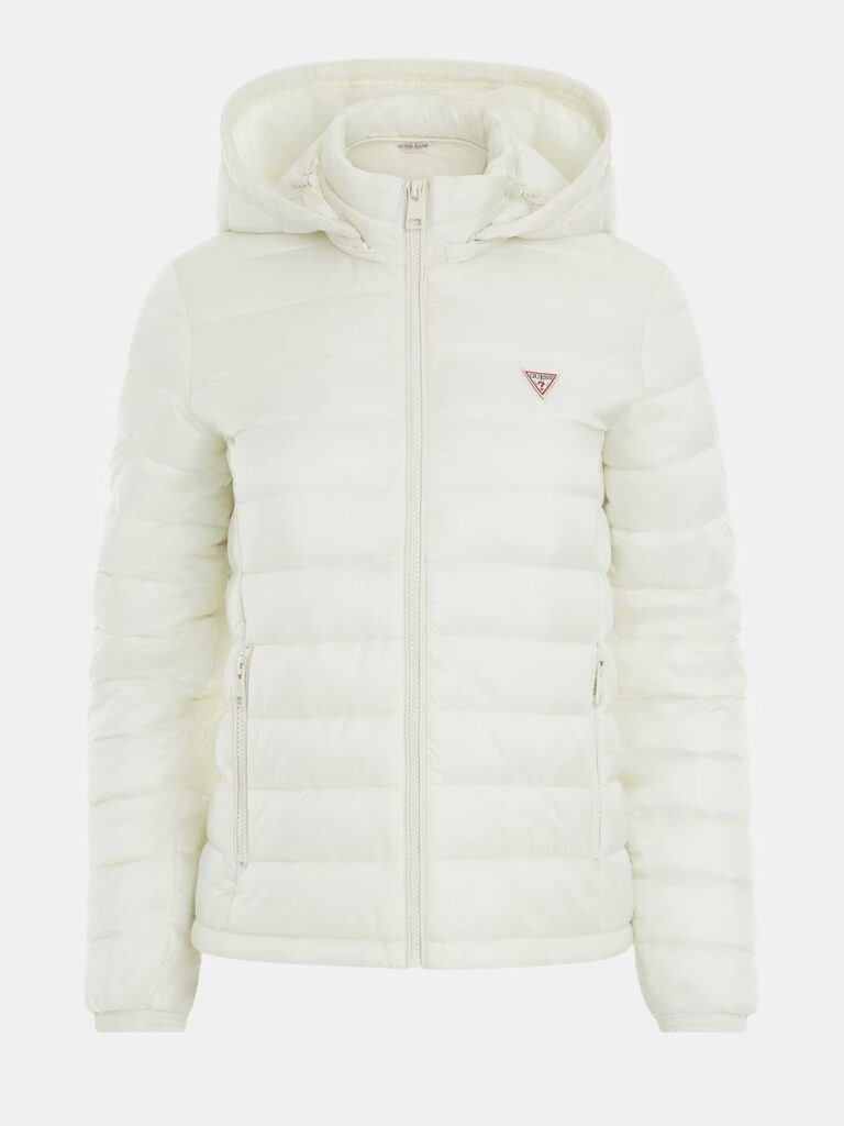 GUESS JEANS GJ HOODED PUFFER ΜΠΟΥΦΑΝ ΓΥΝΑΙΚΕΙΟ | OFF WHITE