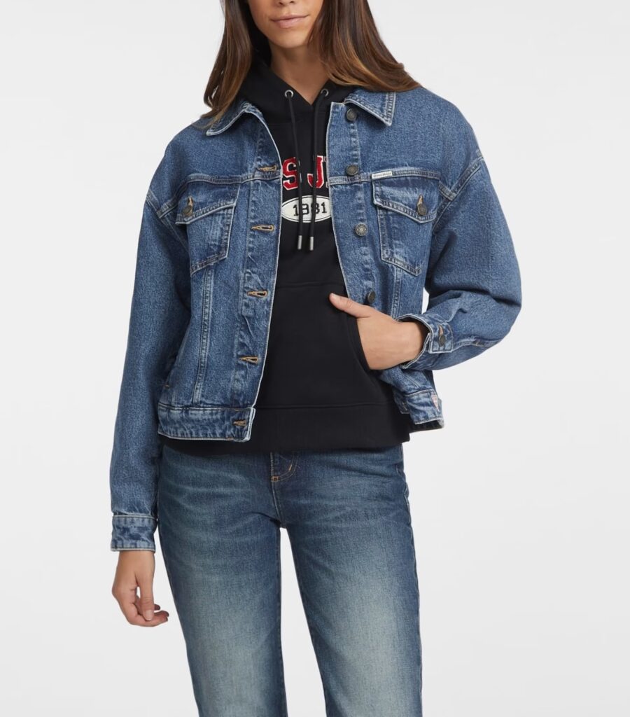 GUESS JEANS GJ OVERSIZE TRUCKER ΜΠΟΥΦΑΝ ΓΥΝΑΙΚΕΙΟ | INDIGO