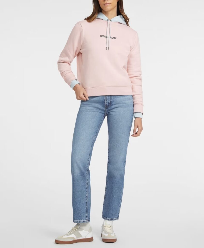 GUESS JEANS GJ CN REG LOGO EMB-SOFT FLEECE ΦΟΥΤΕΡ ΓΥΝΑΙΚΕΙΟ | ROSE