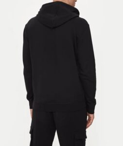 GUESS ATH ALDWIN NEW HOODIE COTTON POLY RECYCLED | BLACK