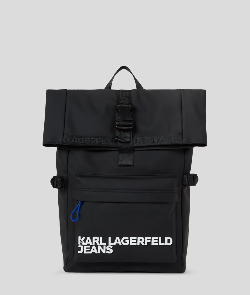 KARL LAGERFELD  JEANS UTILITY COATED ROLL BACKPACK | BLACK