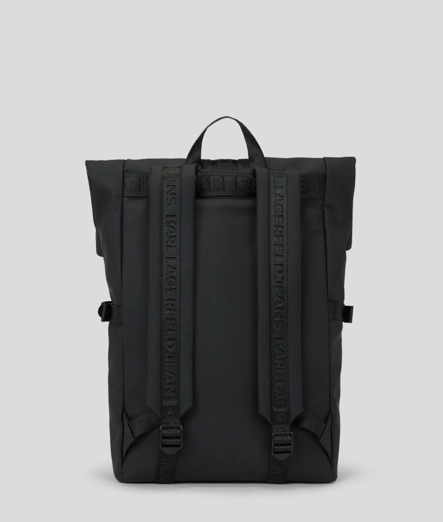 KARL LAGERFELD  JEANS UTILITY COATED ROLL BACKPACK | BLACK